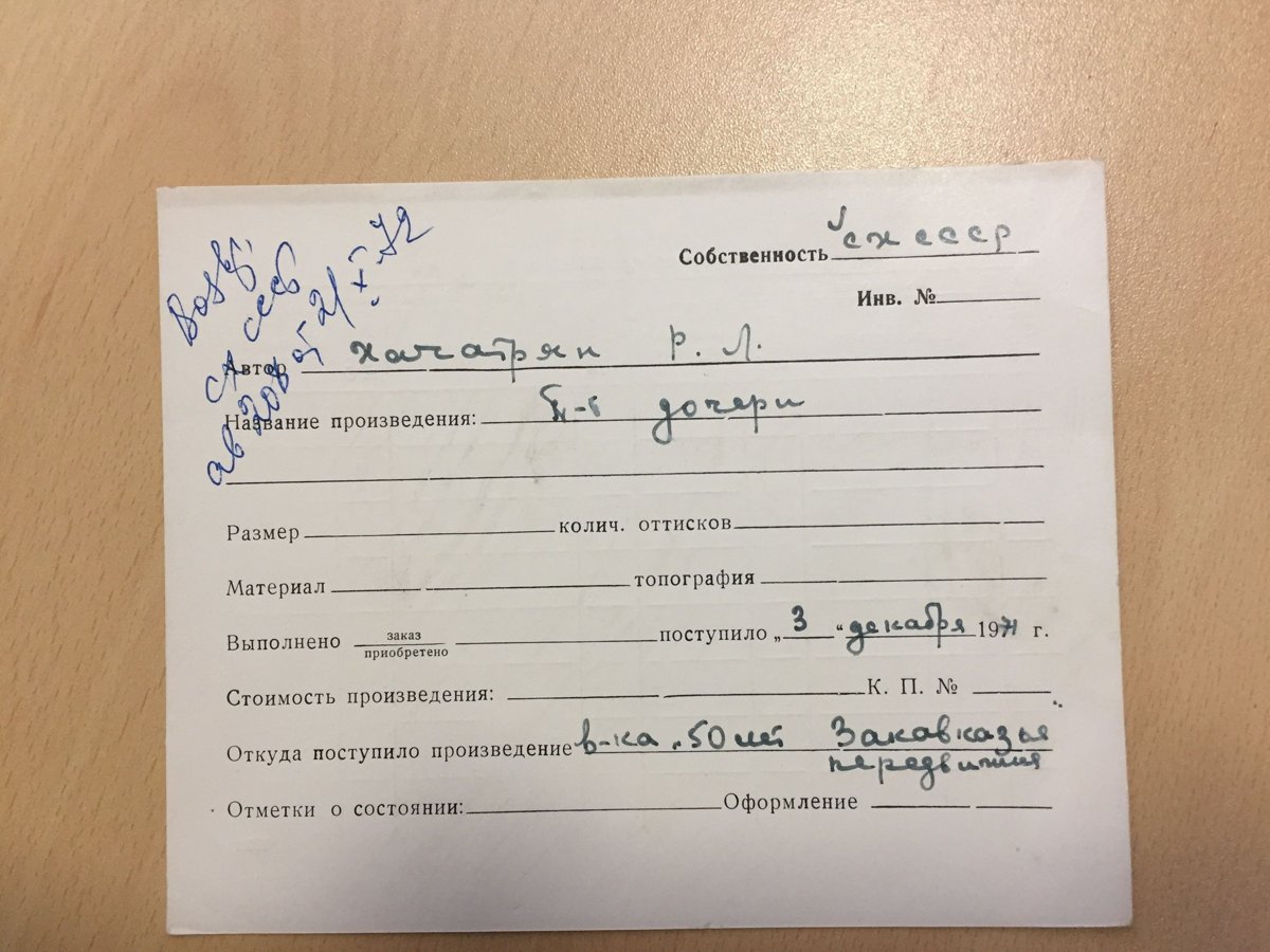 стр. 84 · RKh-Doc-0077 · Учётная карточка ВХПО / паспорт работы «Портрет Виктора Шамлова»